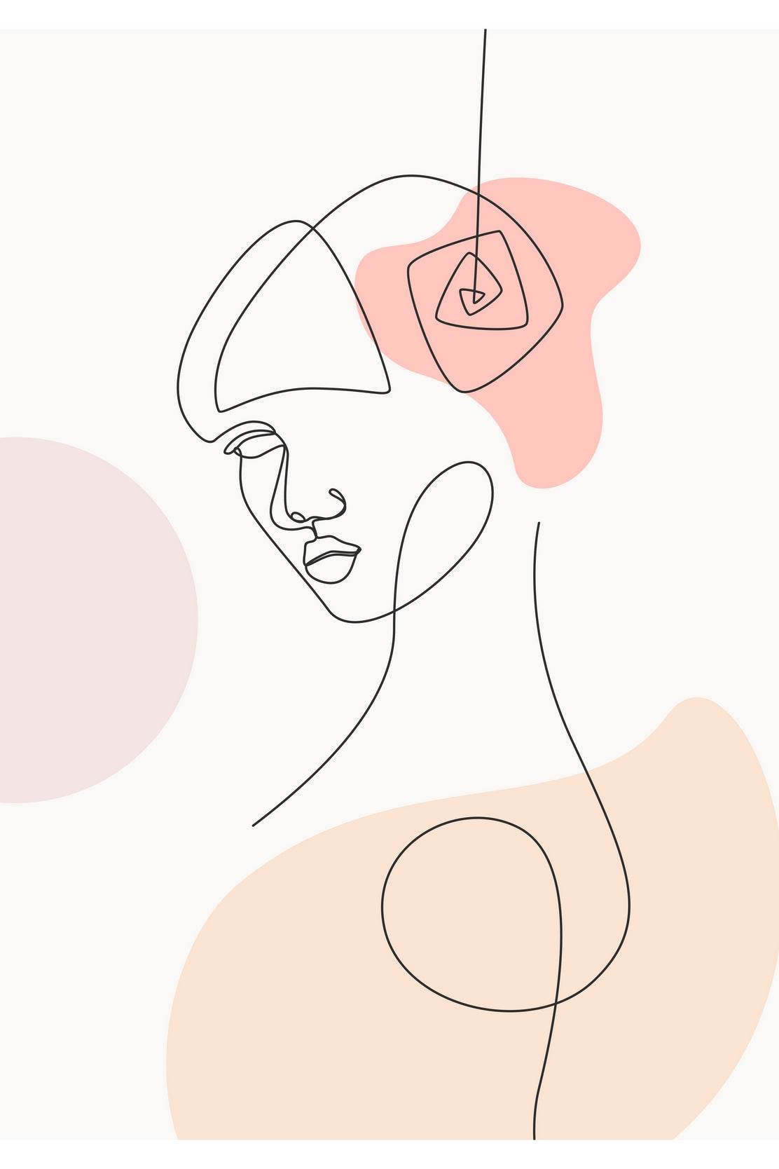 Minimal Design of Robot Woman Wall Art - beink online art store