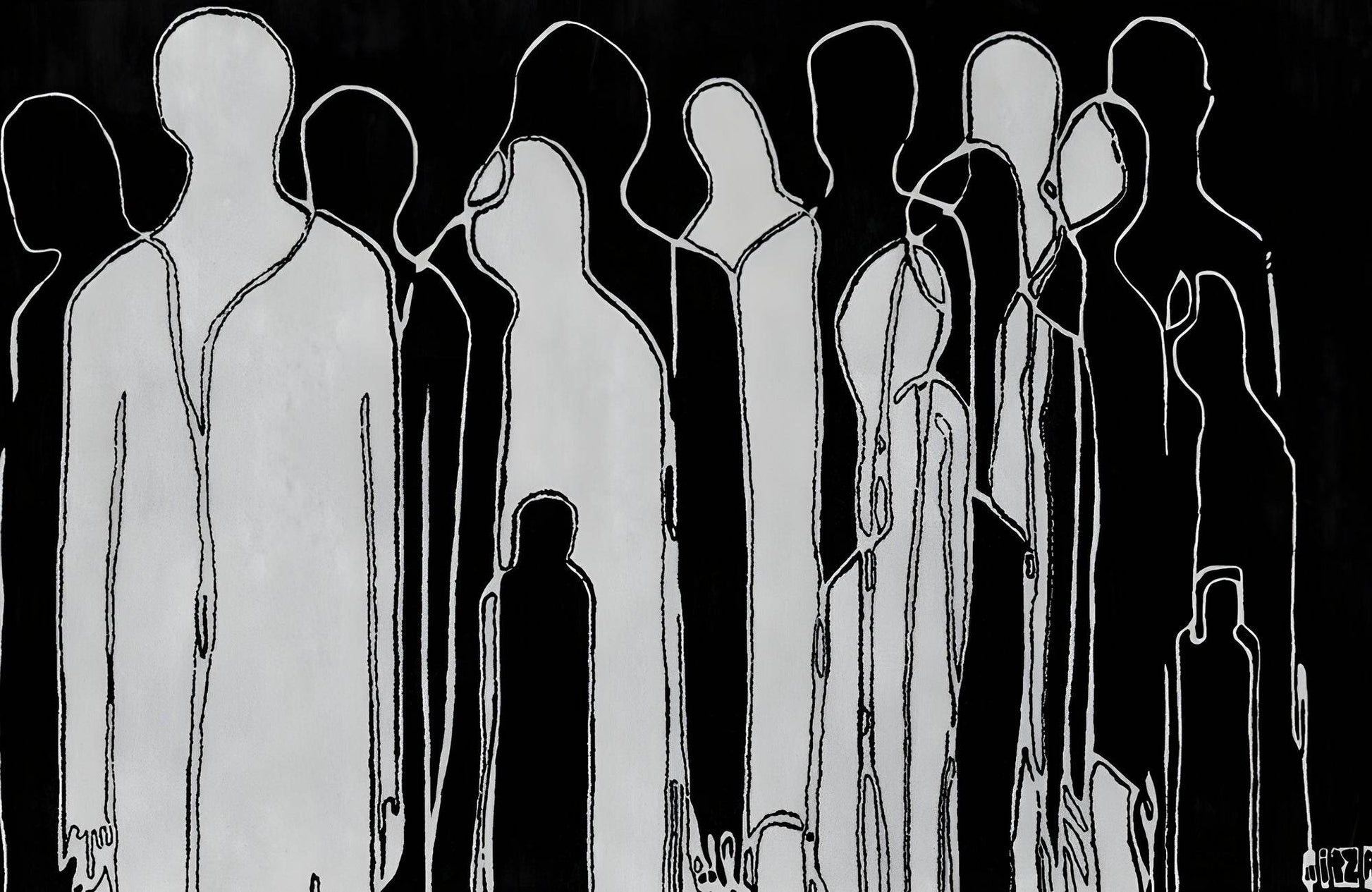 Shadowed Figures Modern Wall Art - beink online art store