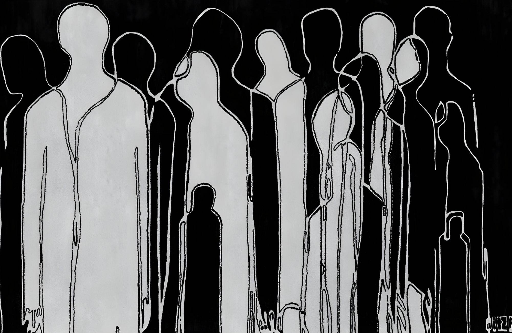 Shadowed Figures Modern Wall Art - beink online art store