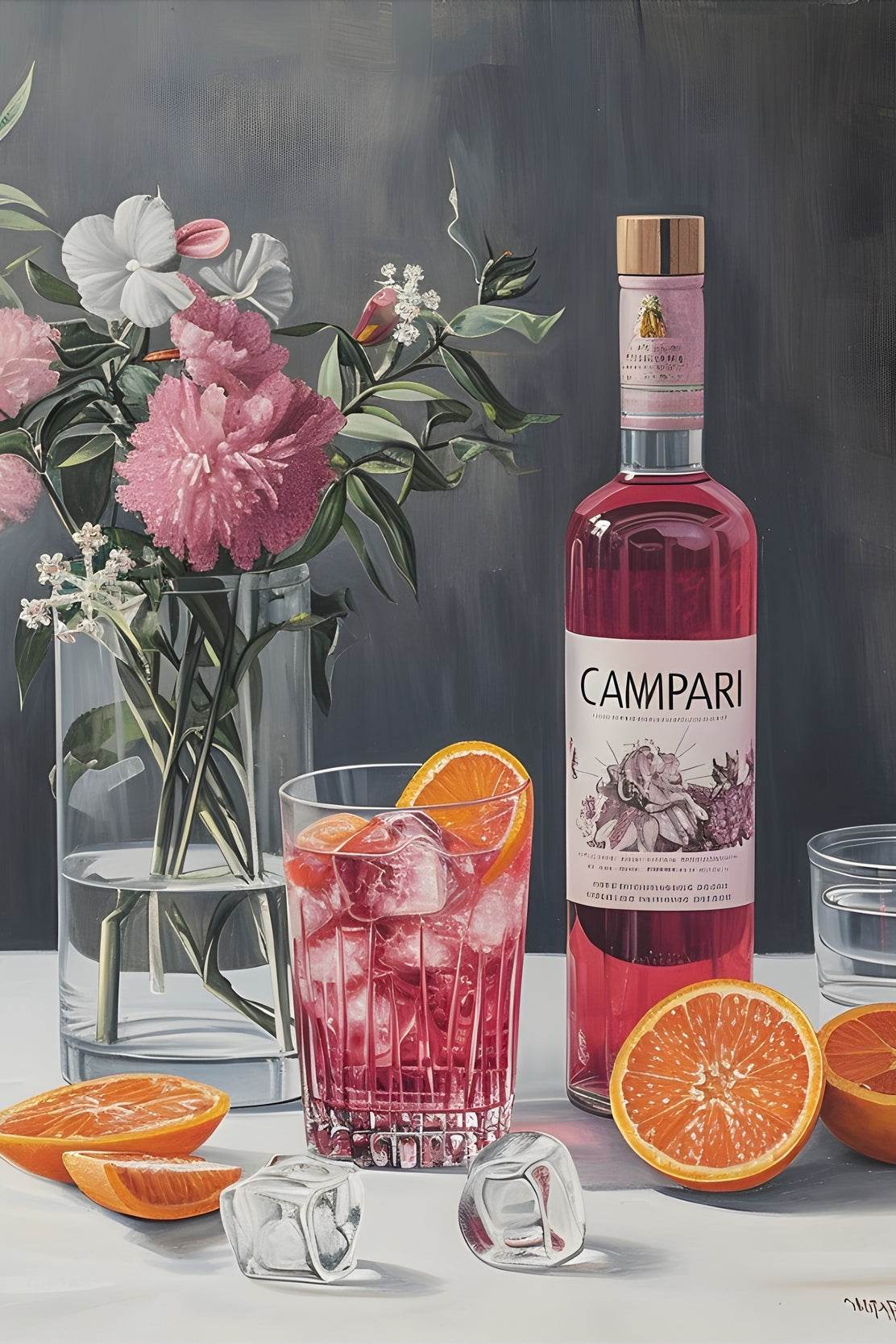 Red Campari Cocktail Wall Art - beink online art store