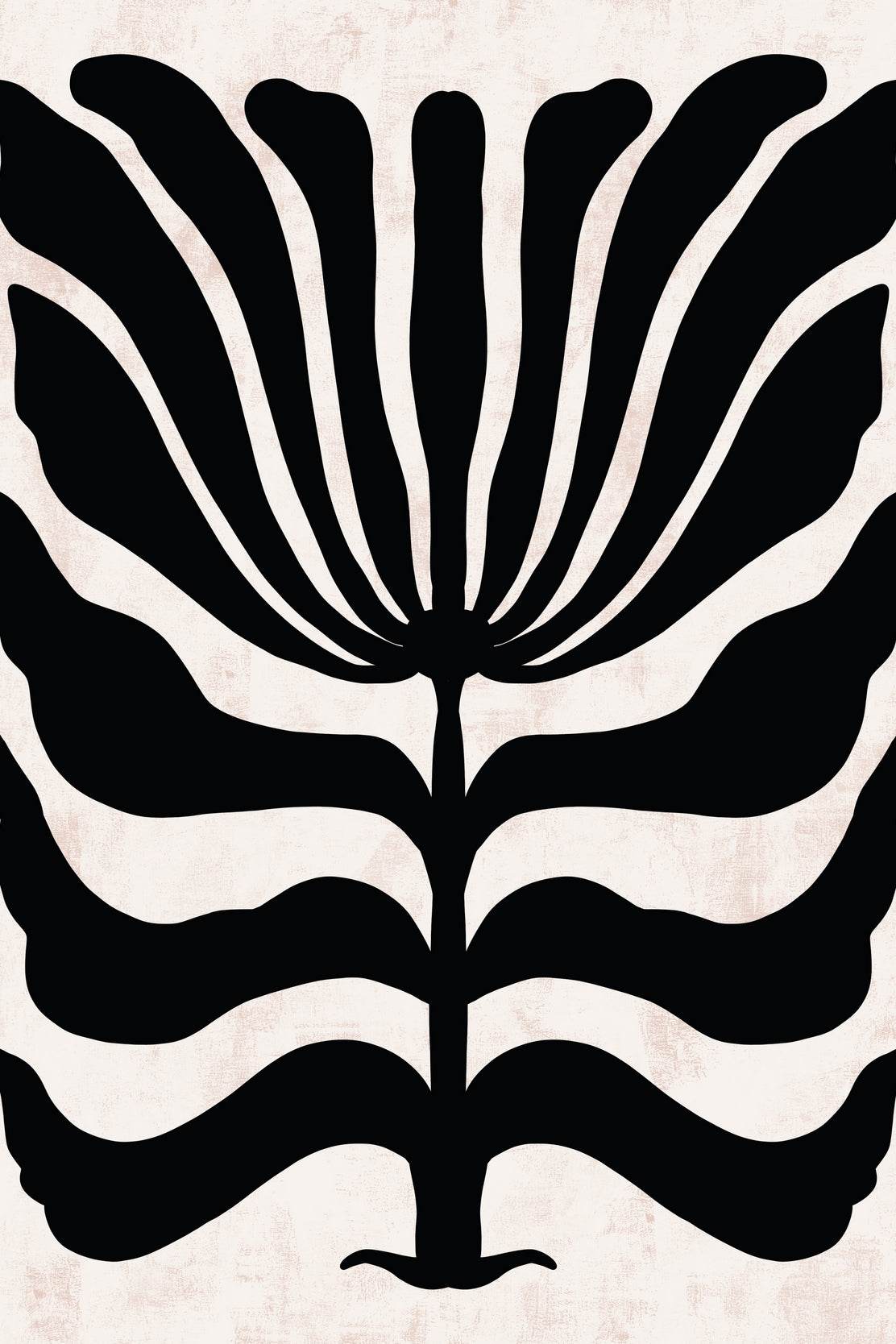 Abstract Black and White Stylized Flower ArtWork - beink online art store