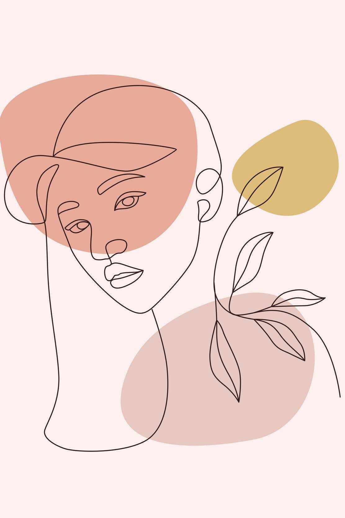 Minimal Design Of a Woman With a Hat Wall Art - beink online art store