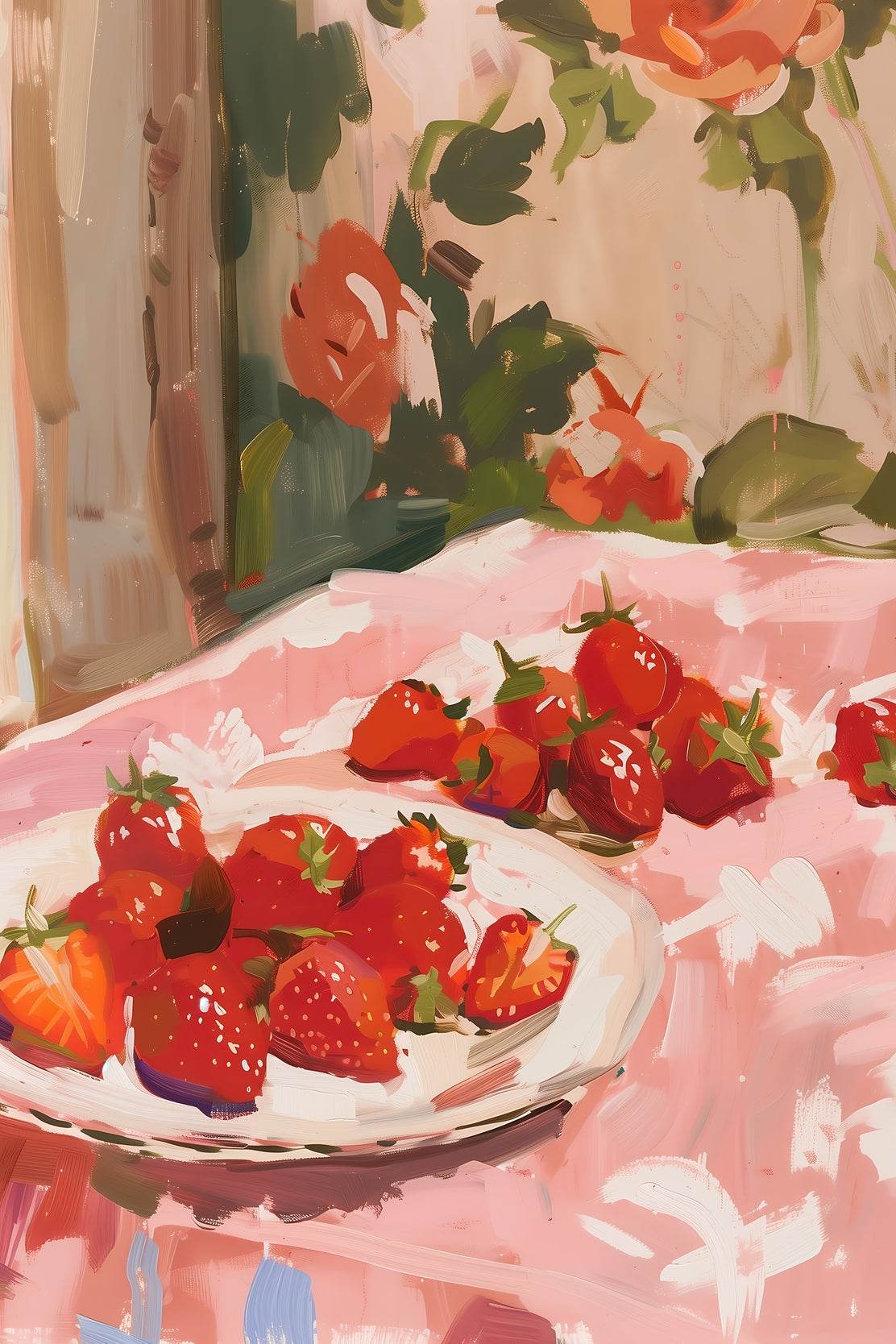 Bowl Freshly Picked Strawberries Wall Art - beink online art store