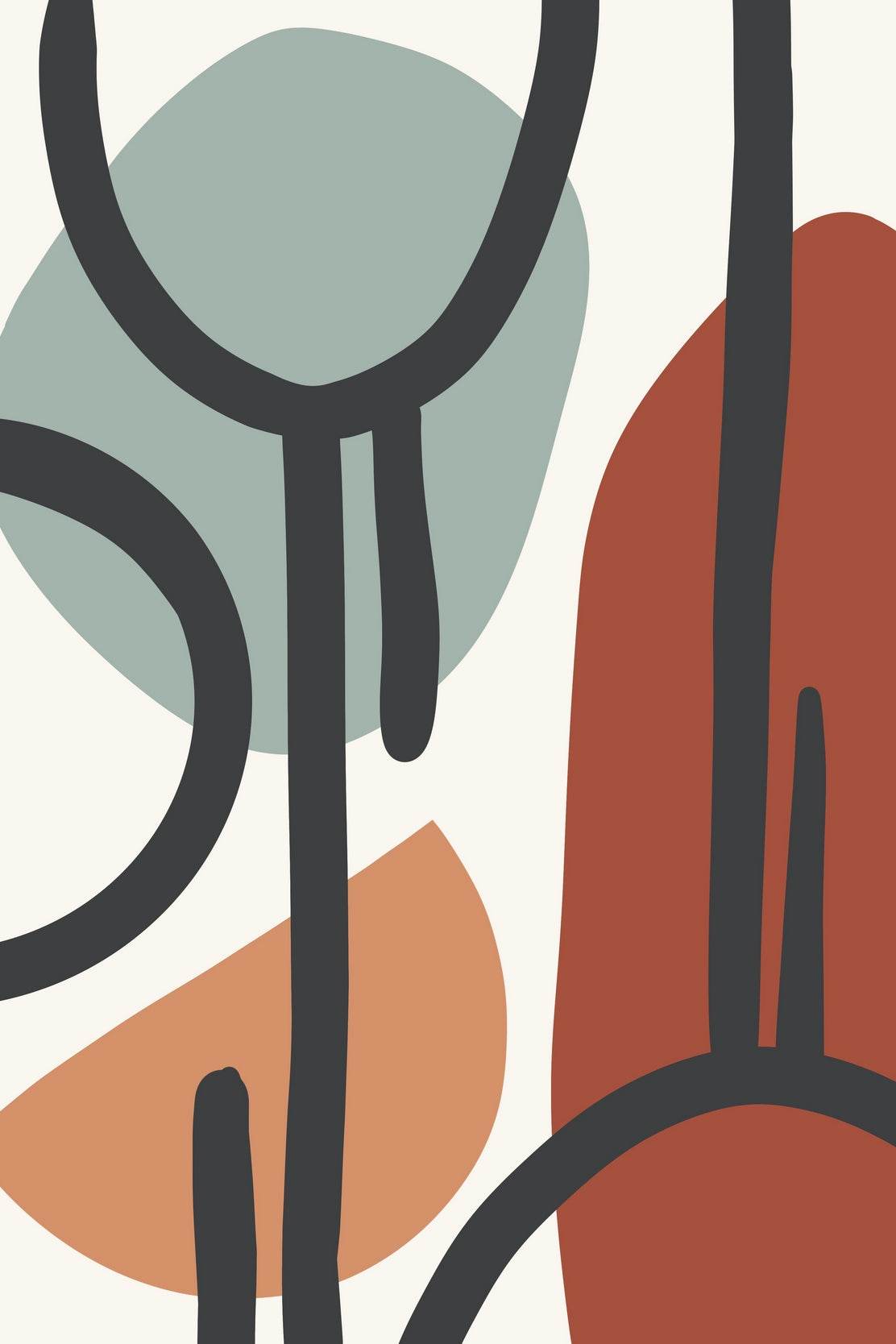 Interplay of Shapes and Colors in an Abstract Style ArtWork - beink online art store