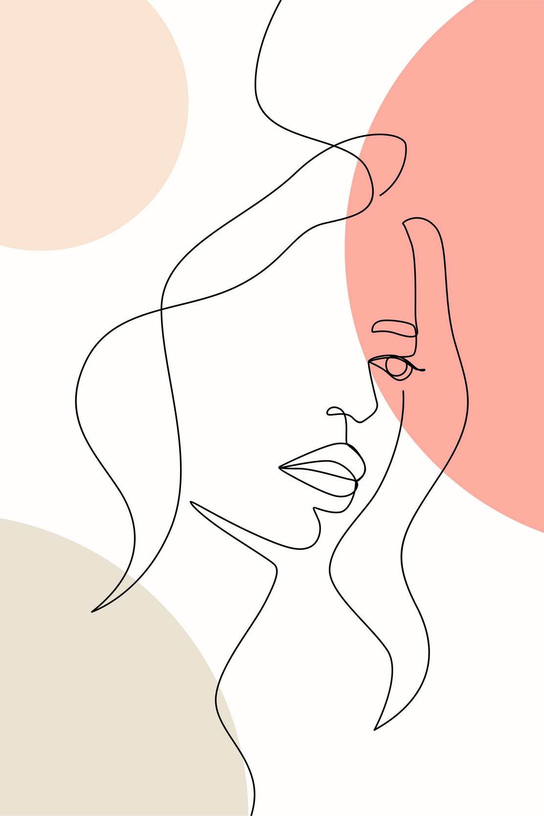 Designing a Woman Face In a One-Line Style - beink online art store
