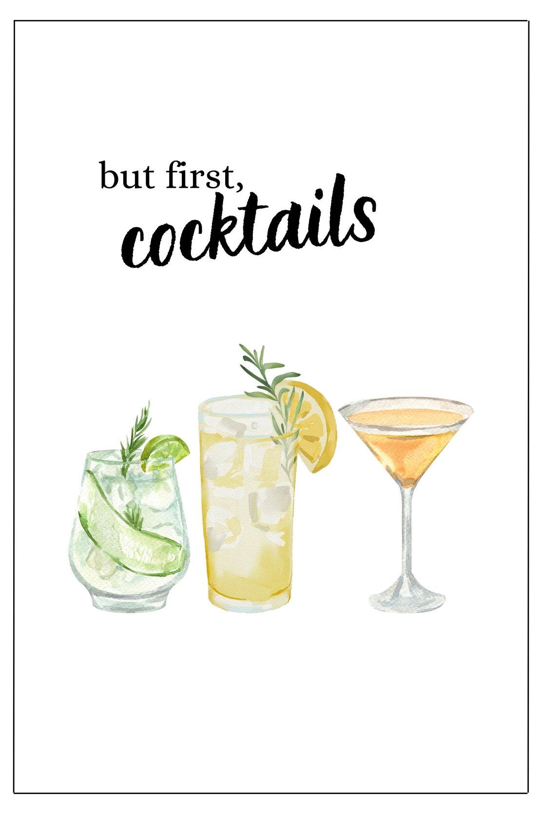 But First Cocktails Wall Art - beink online art store