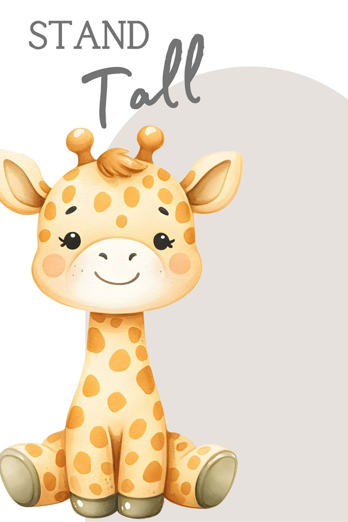 Little Smiling Giraffe Cartoon - beink online art store