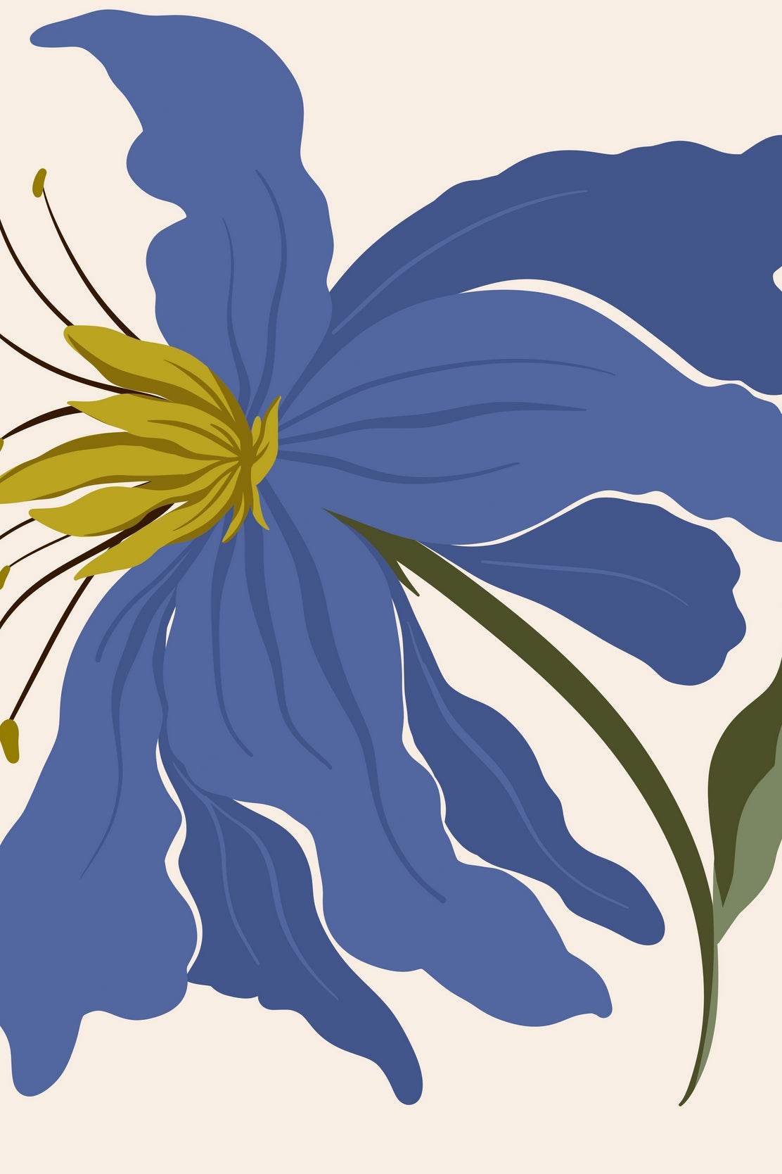 Blue Flower Abstract in Motion ArtWork - beink online art store