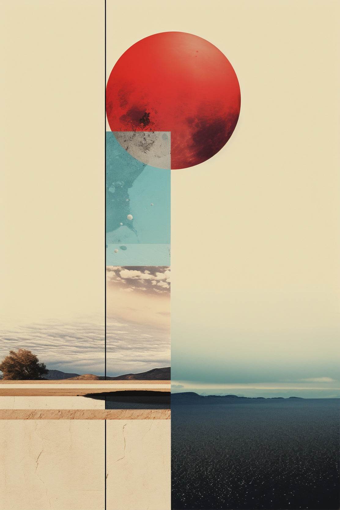 Creative Digital Collage Abstract Wall Art - beink online art store