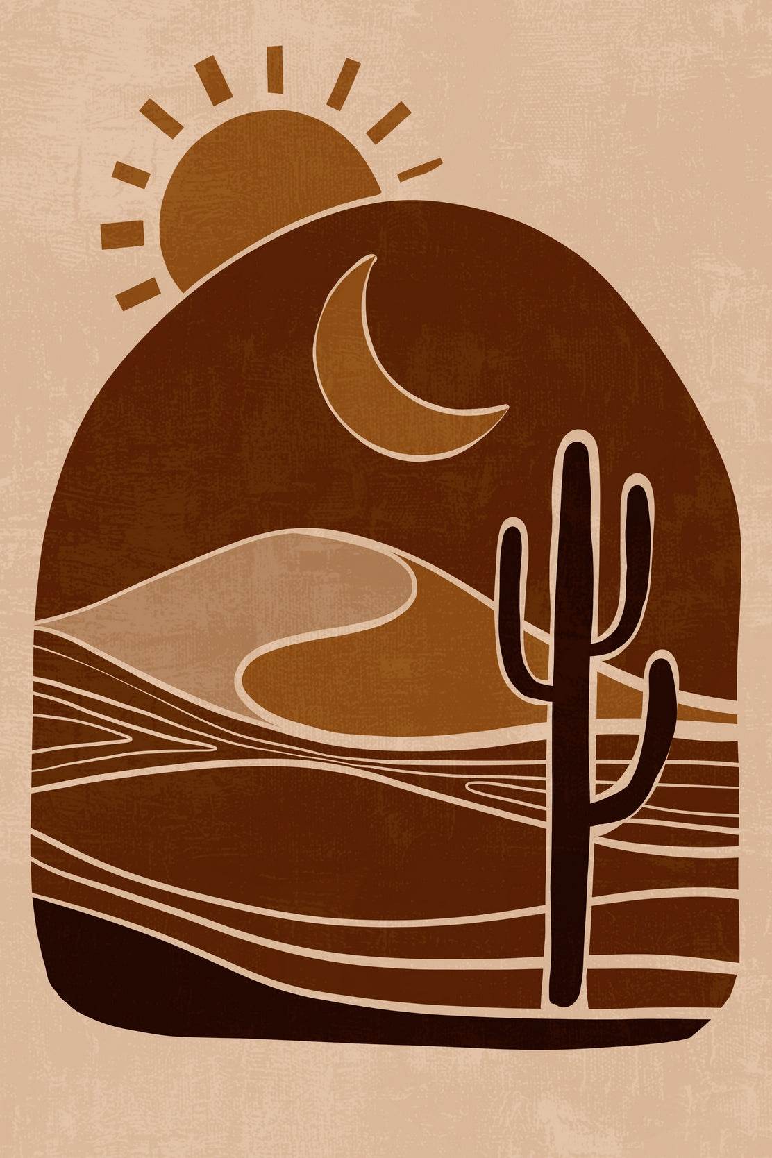 Abstract Desert Minimalist Desert Landscape ArtWork - beink online art store
