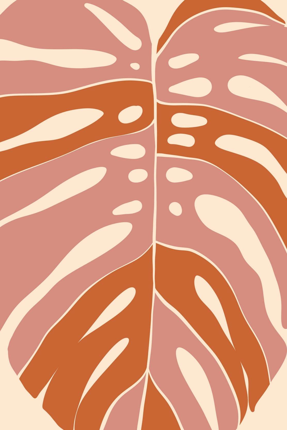 Abstract Foliage Stylized Monstera ArtWork - beink online art store
