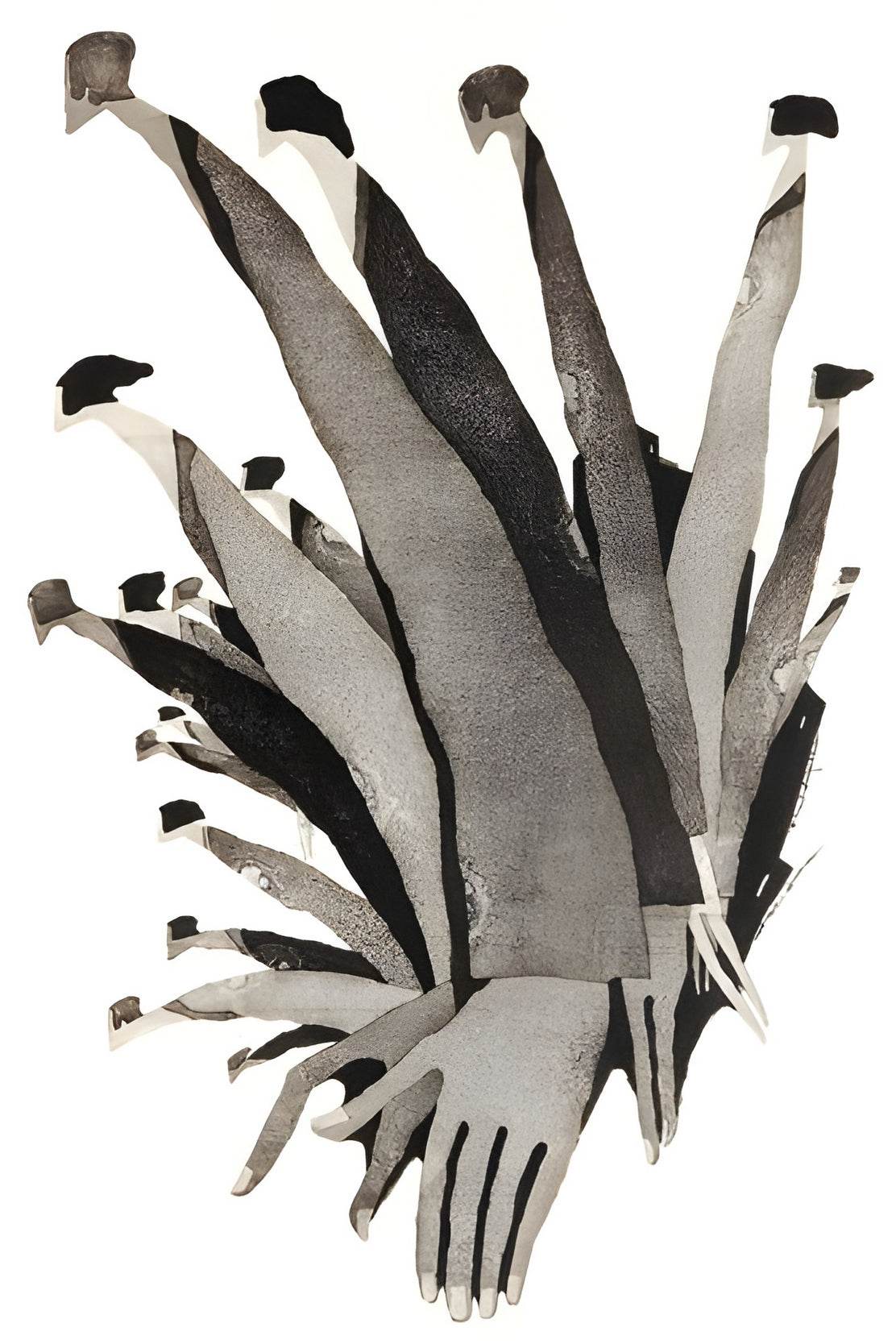 Black and White Interconnected Hands Wall Art - beink online art store
