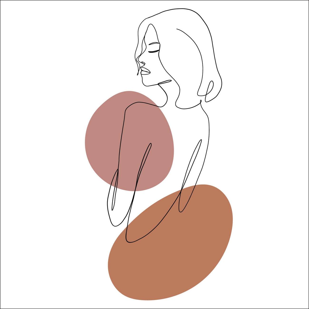 Minimal Female Body Line Art - beink online art store