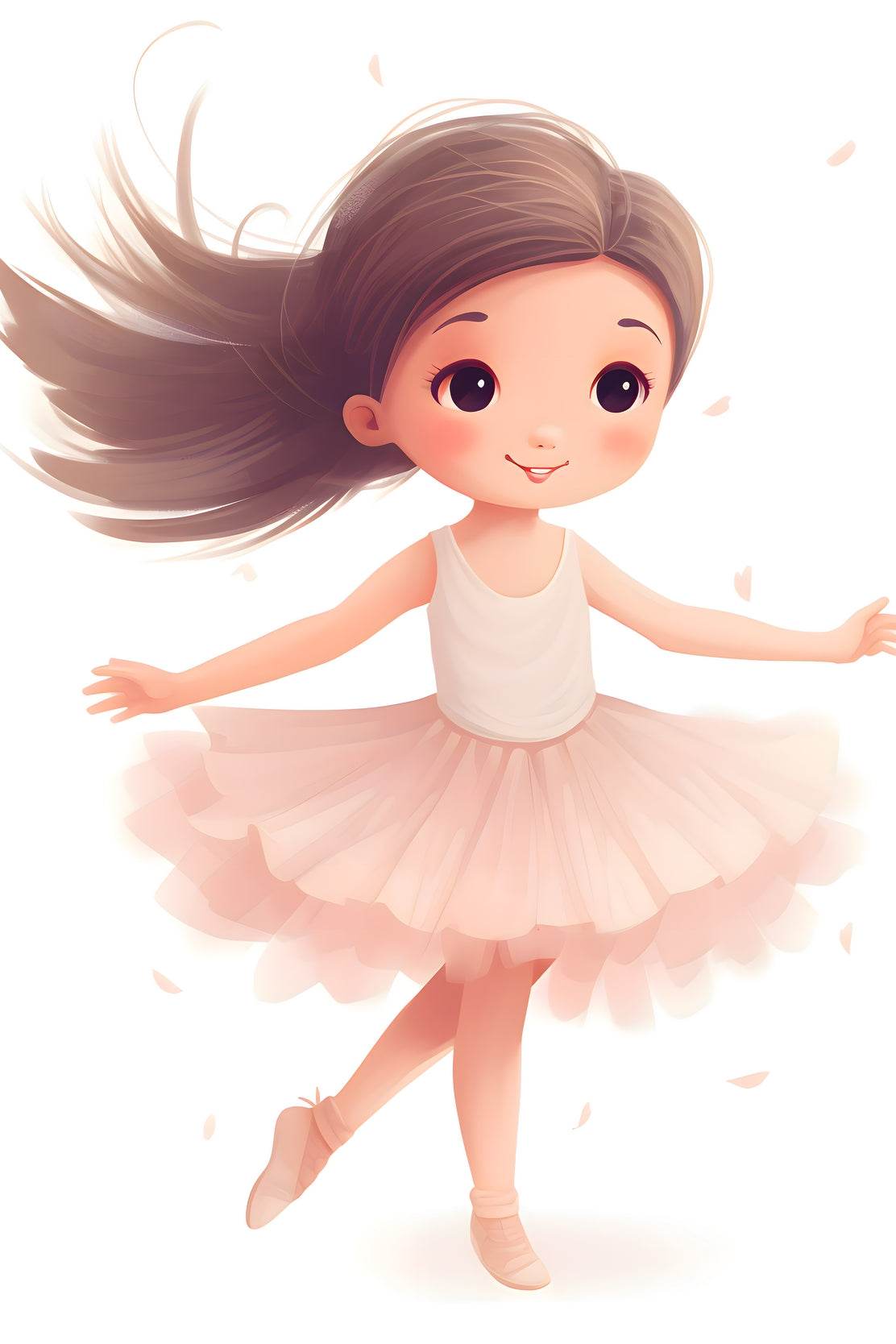 Cute Little Cartoon Girl Bellet Dancing - beink online art store
