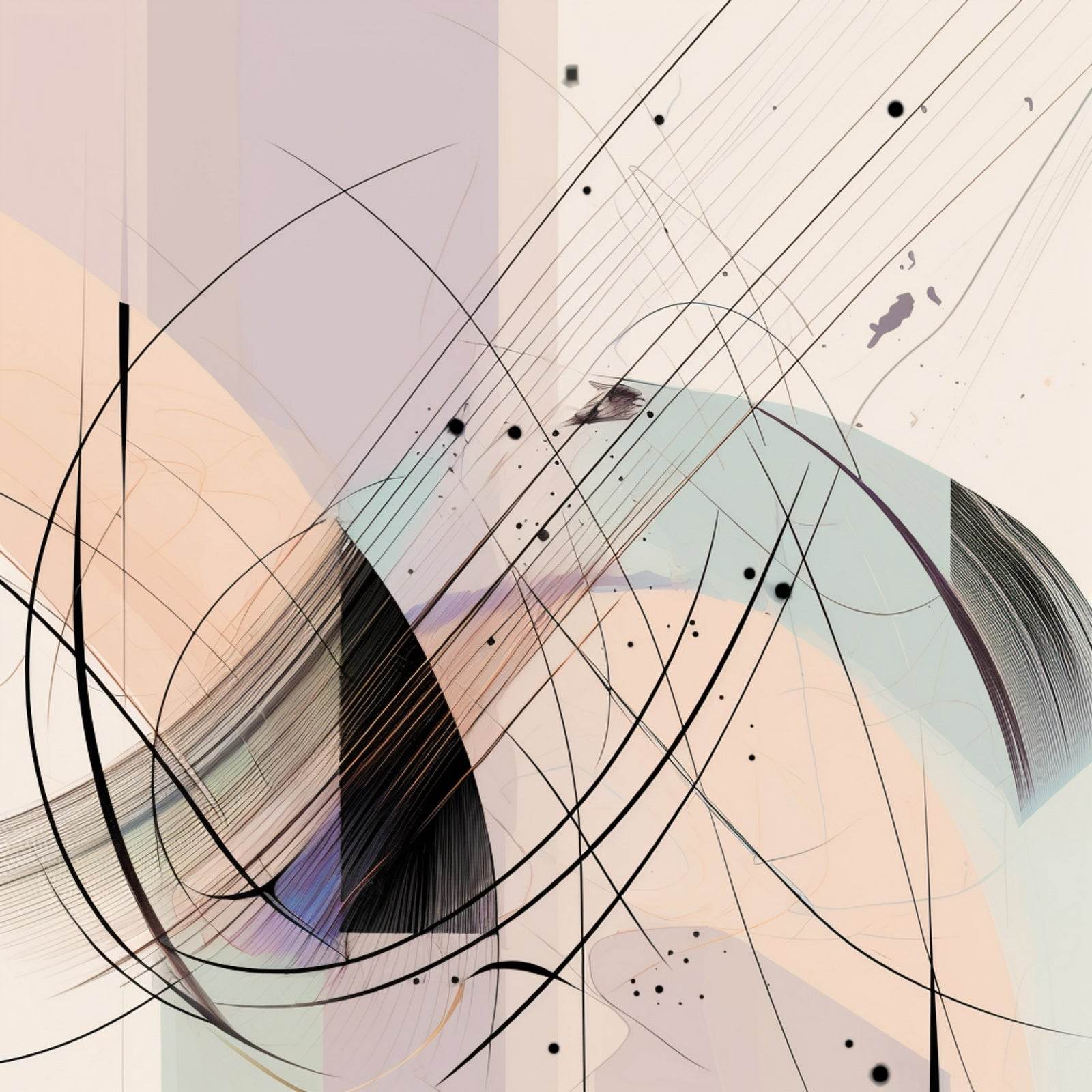 Colorful Lines Composition Abstract Wall Art - beink online art store