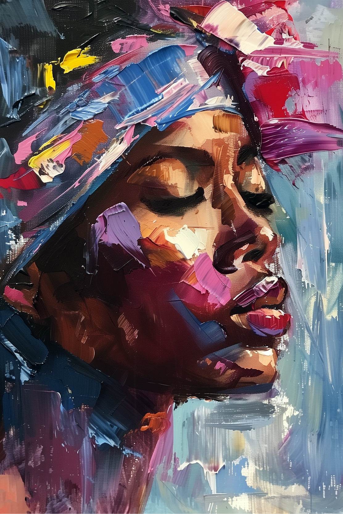 Woman with African Headtie Wall Art - beink online art store