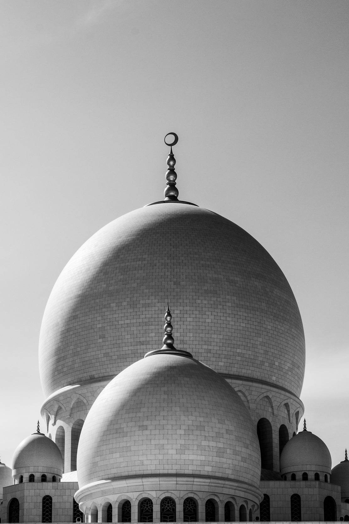 Abu Dhabi Grand Mosque Black & White Wall Art - beink online art store
