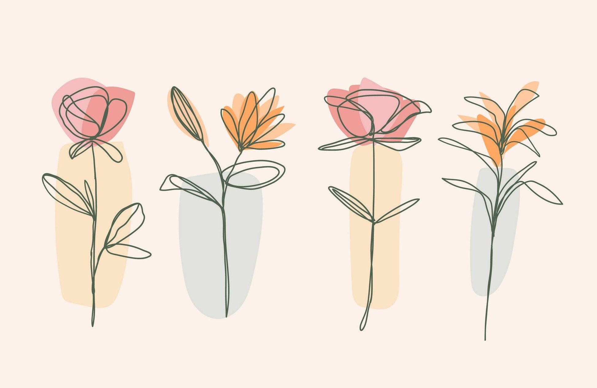 Mix of Spring Flowers Wall Art - beink online art store