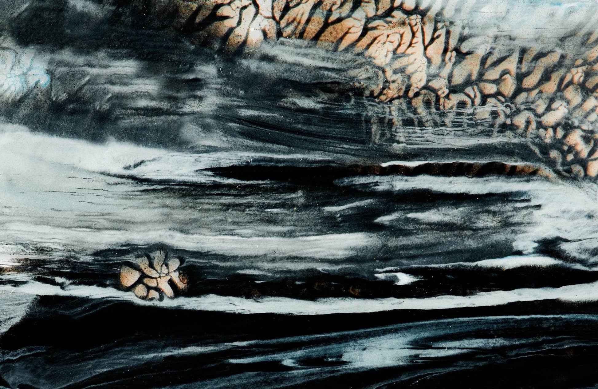 Dark Textured Oil Painting Abstract Wall Art - beink online art store