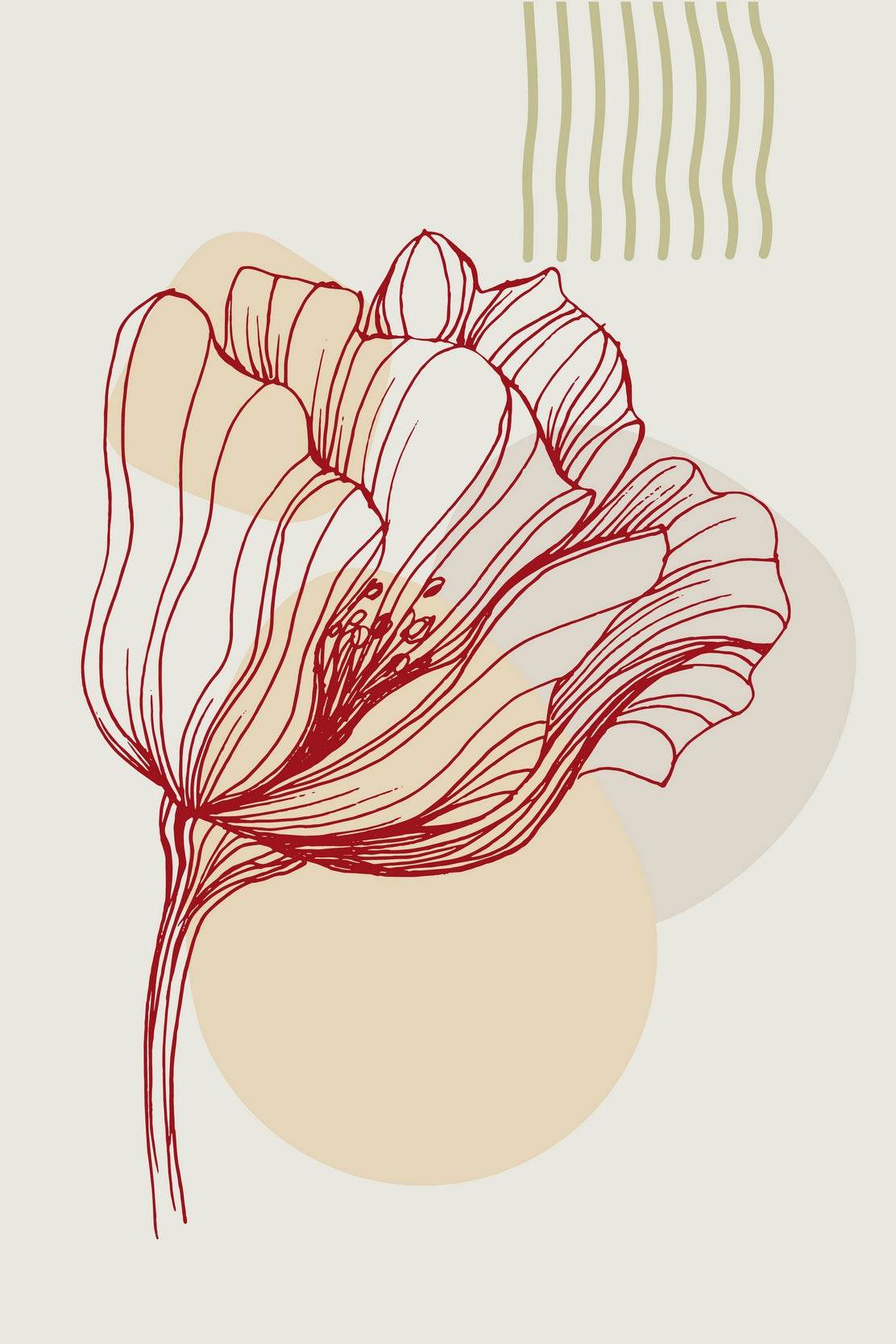 Minimal Design Of Big Rose Wall Art - beink online art store