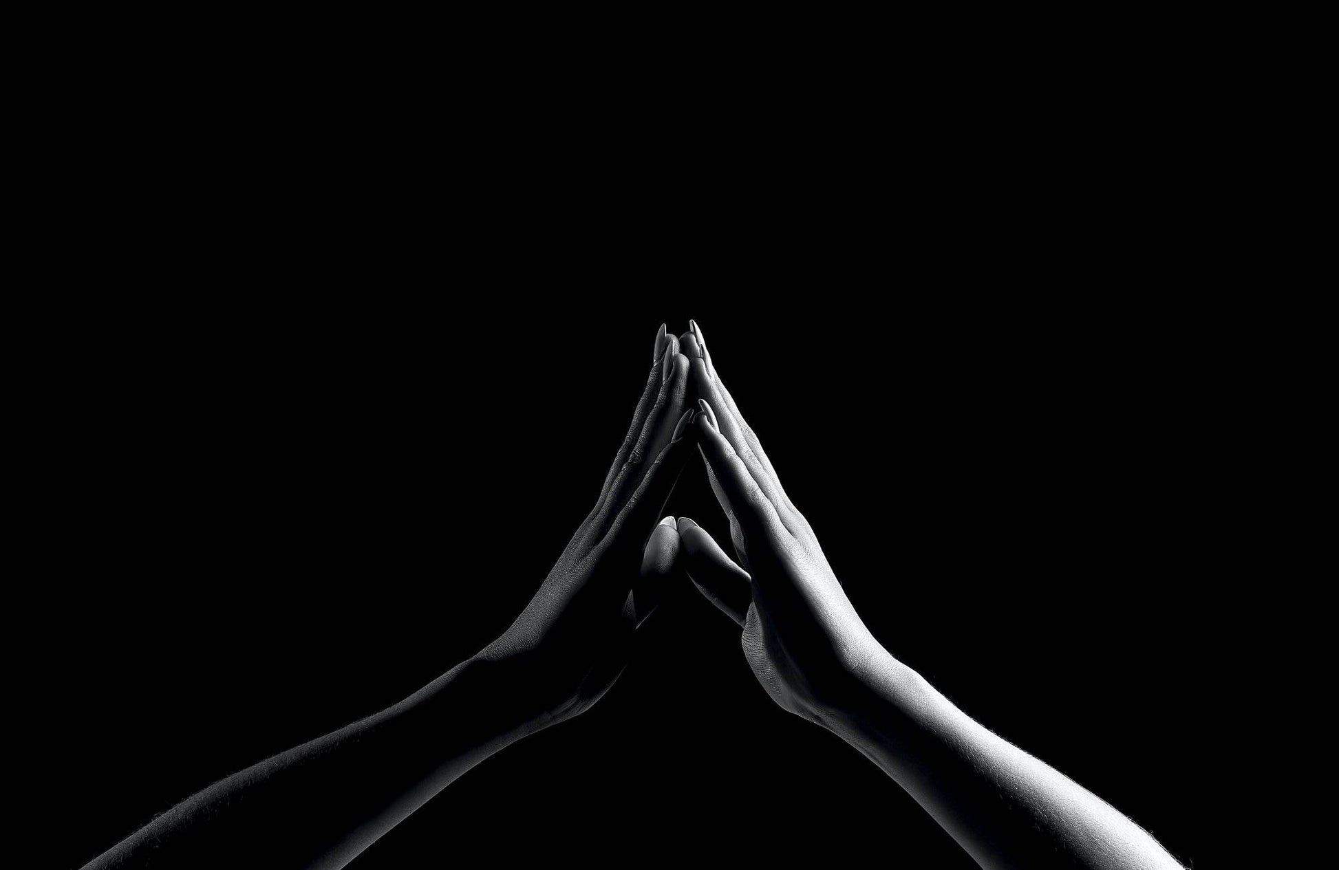 Joining Hands Black & White Wall Art - beink online art store