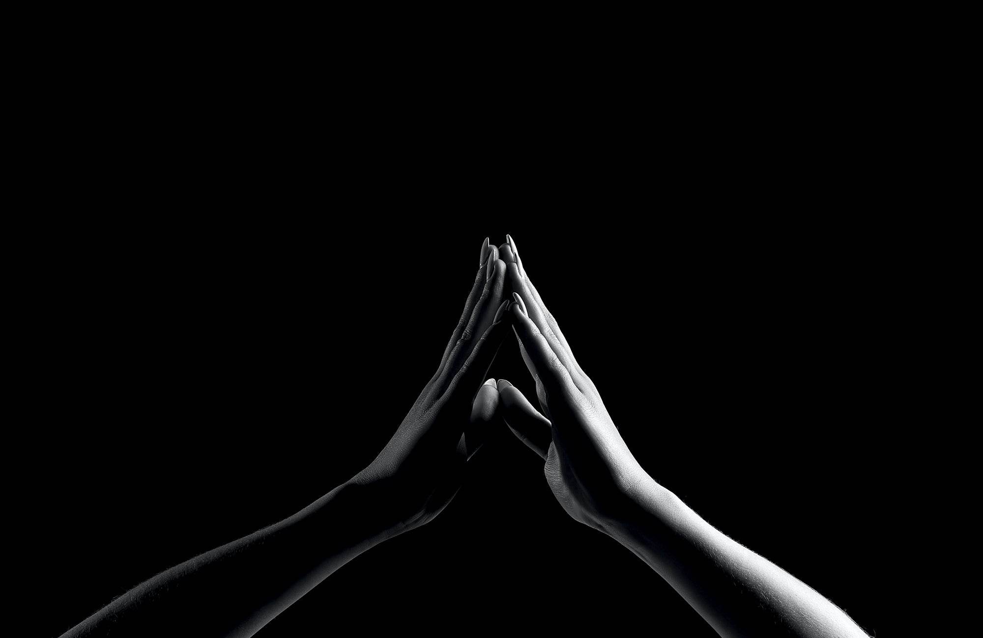 Joining Hands Black & White Wall Art - beink online art store