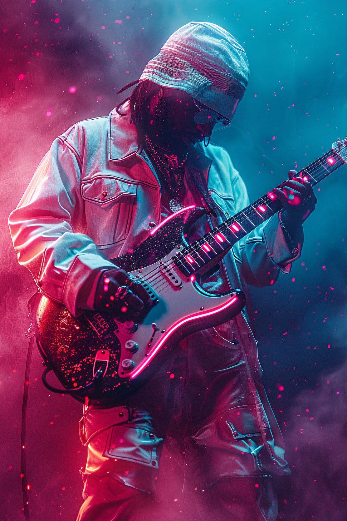 Black Guitarist Wall Art - beink online art store