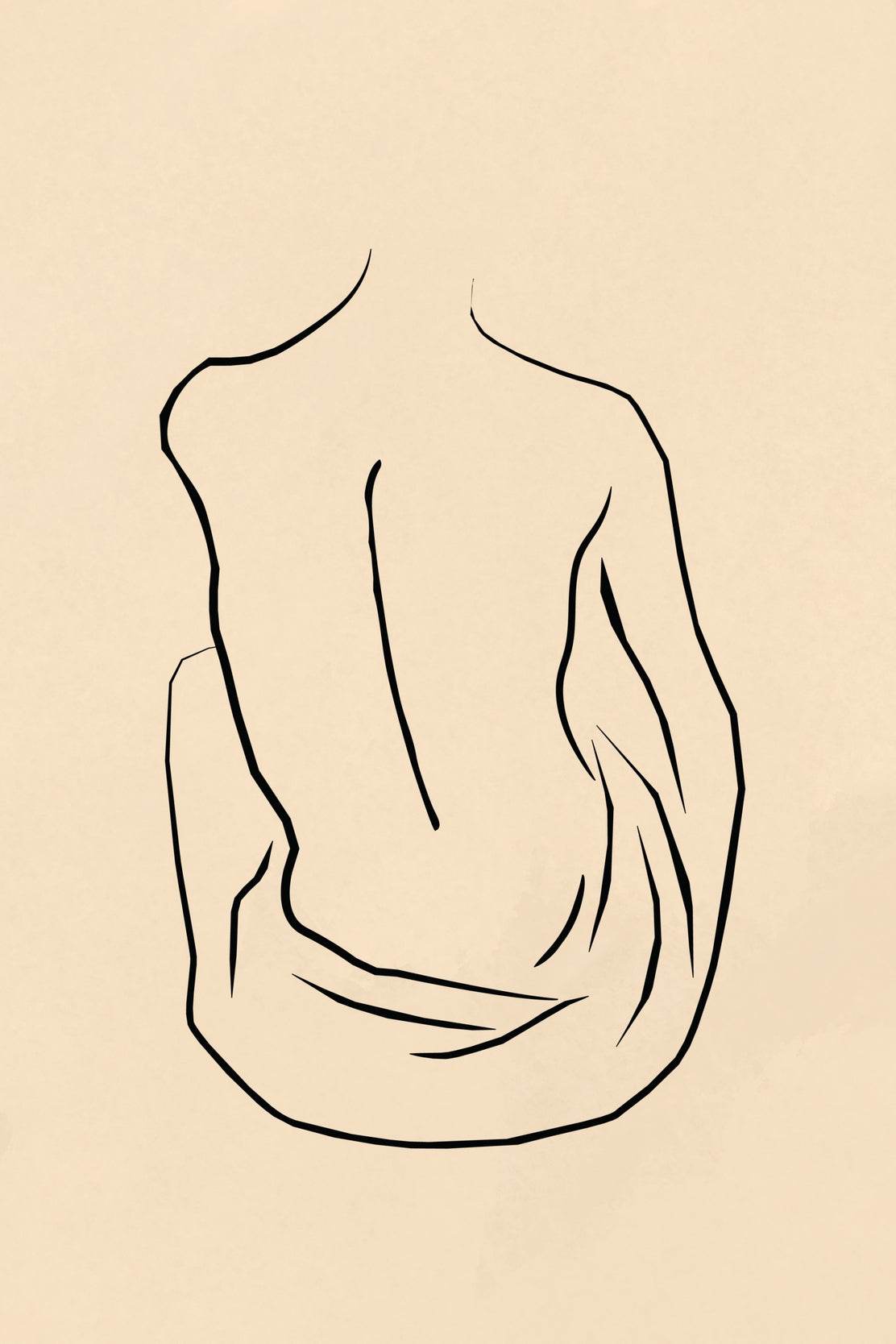 Drawing of A Woman Waist Wall Art - beink online art store