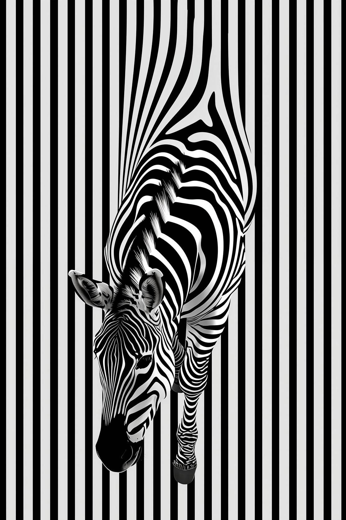 Zebra 3D Painting Wallpaper - beink online art store