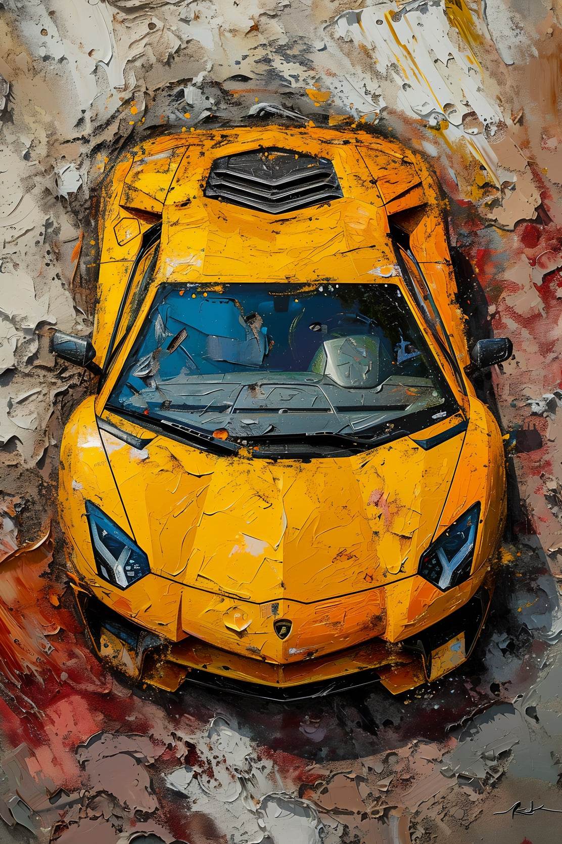 Yellow Lamborghini Wall Art - beink online art store