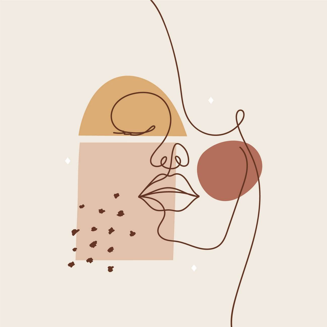 Beautiful Design of Female Face Wall Art - beink online art store