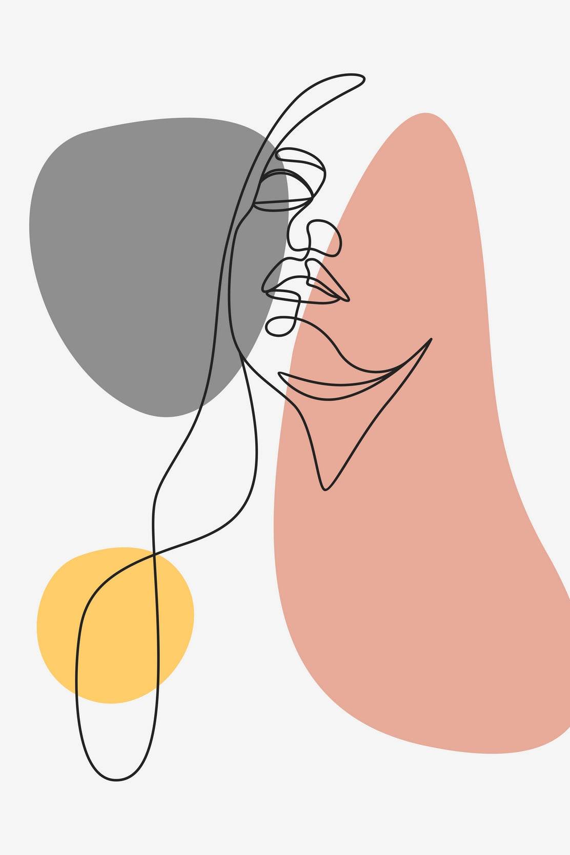 Beautiful Woman With Minimal Line Art Style - beink online art store