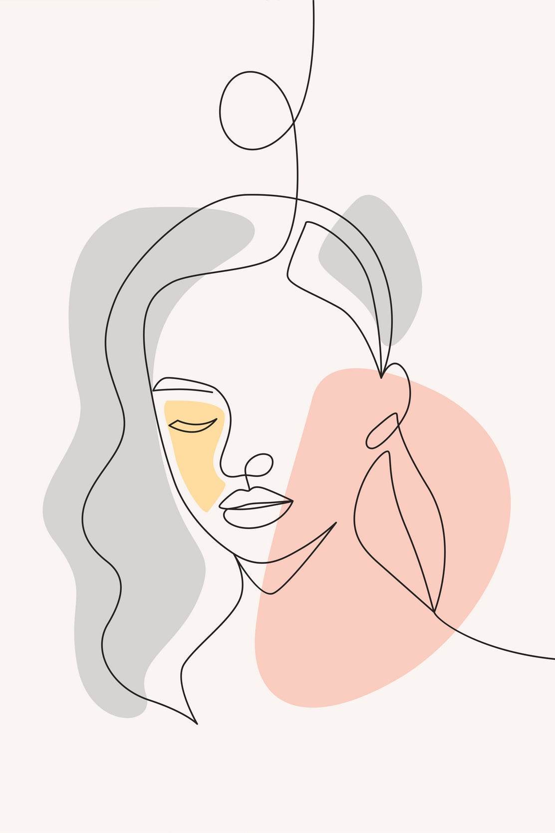Beautiful Face Design With Minimal Style - beink online art store