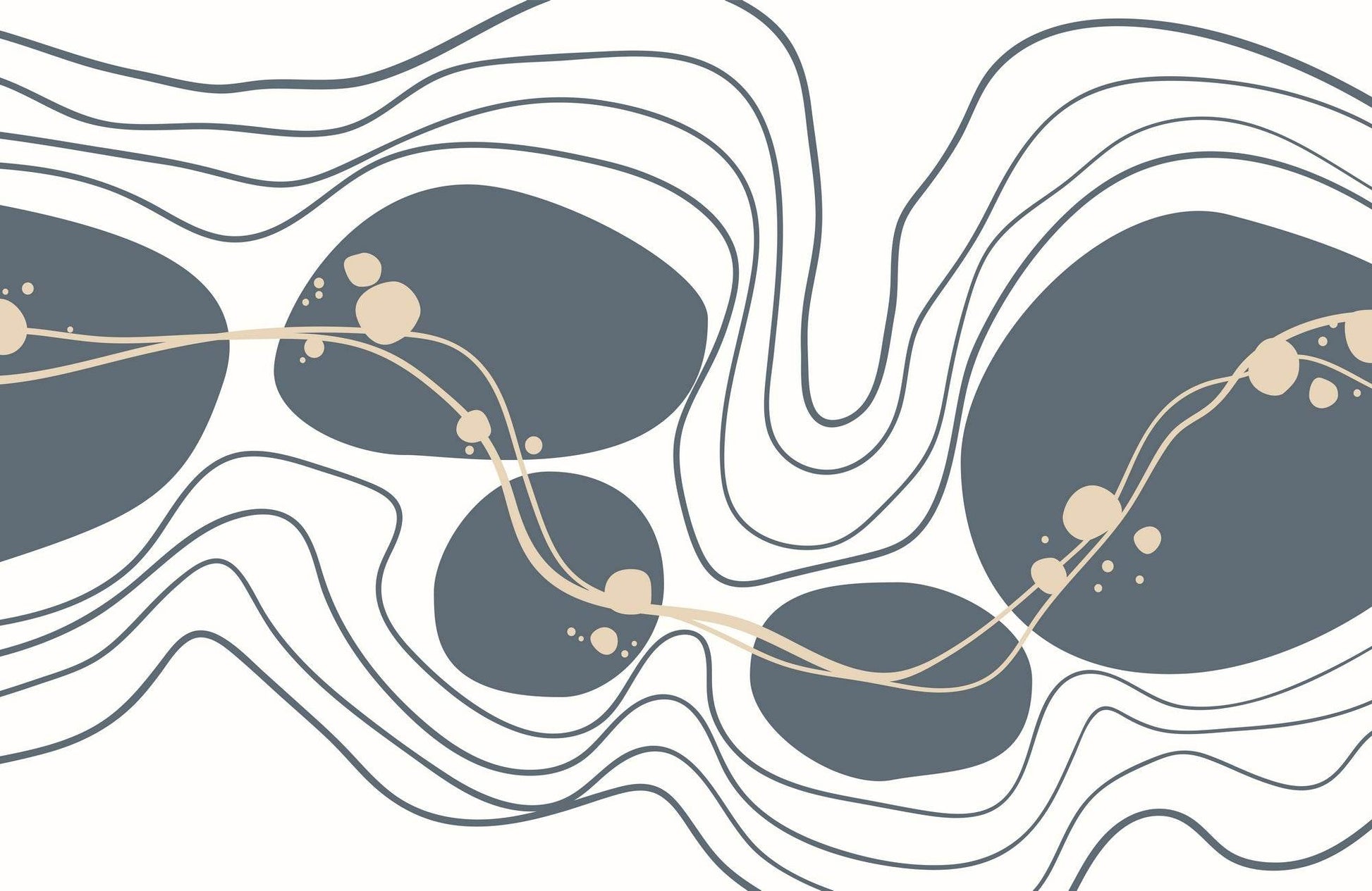 Wavy Handdrawn Shape Abstract Wall Art - beink online art store
