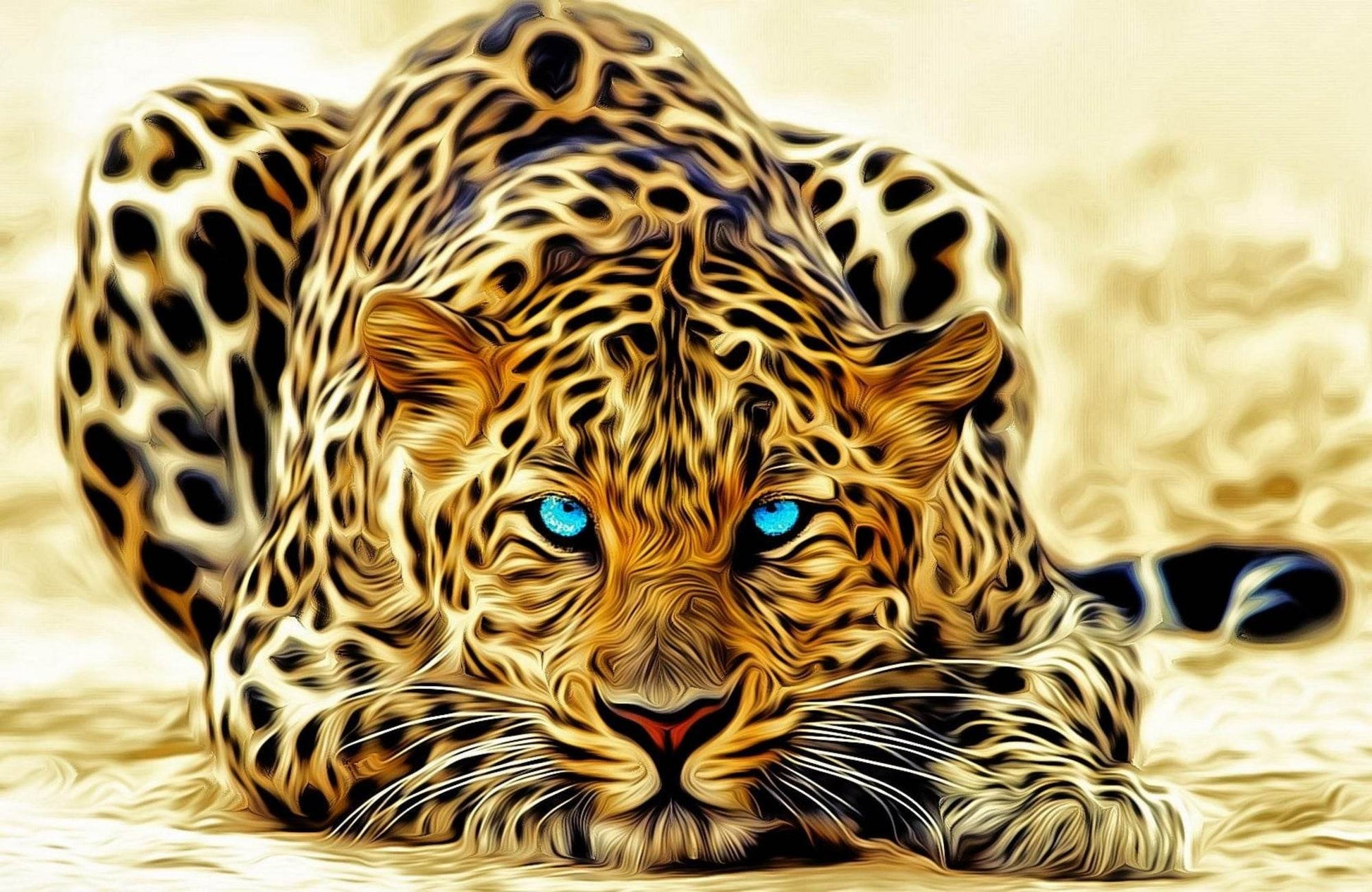 Oil Painted Amur Leopard Wall Art - beink online art store