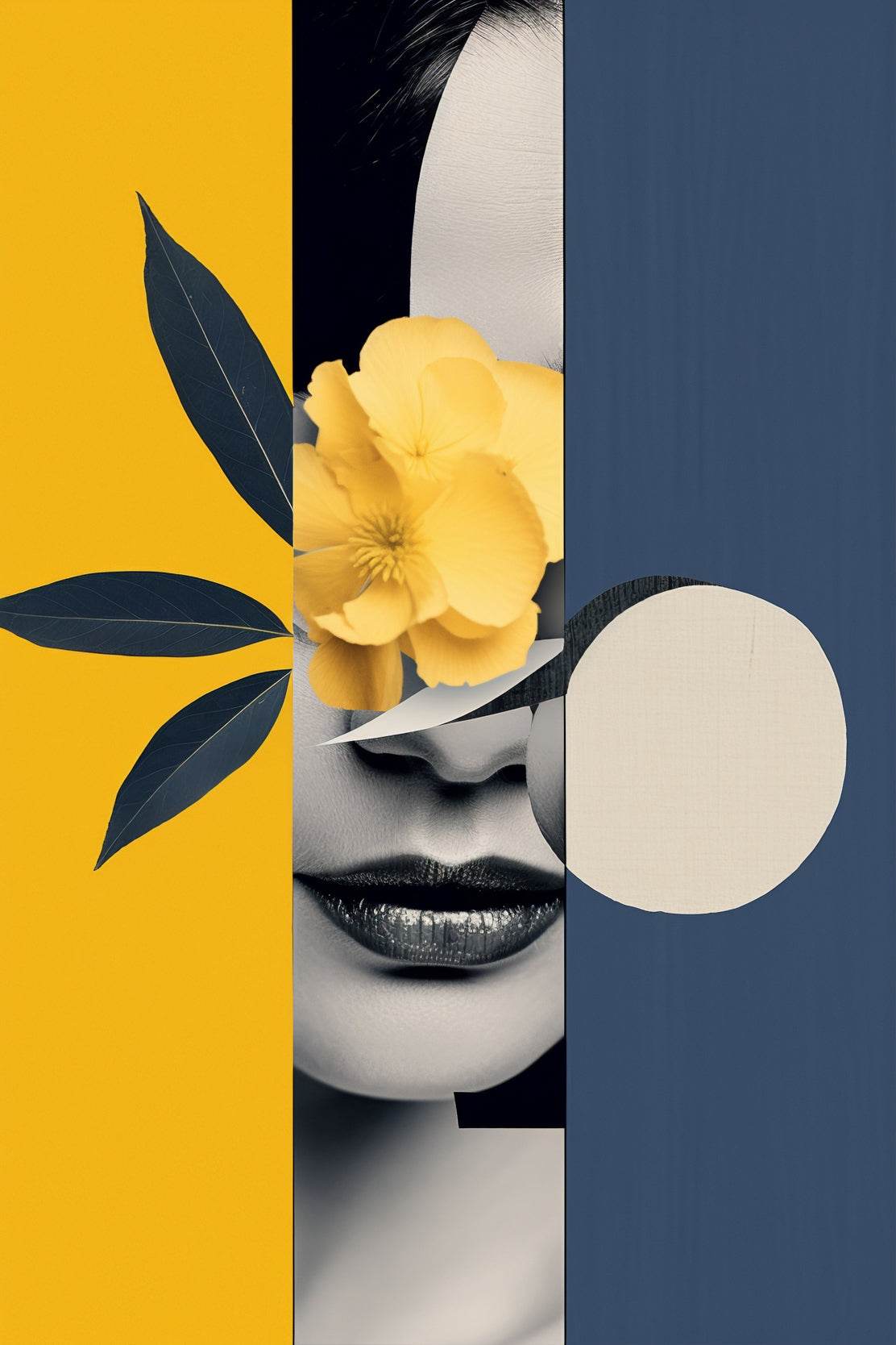 Modern Lady With Flower Abstract Wall Art - beink online art store