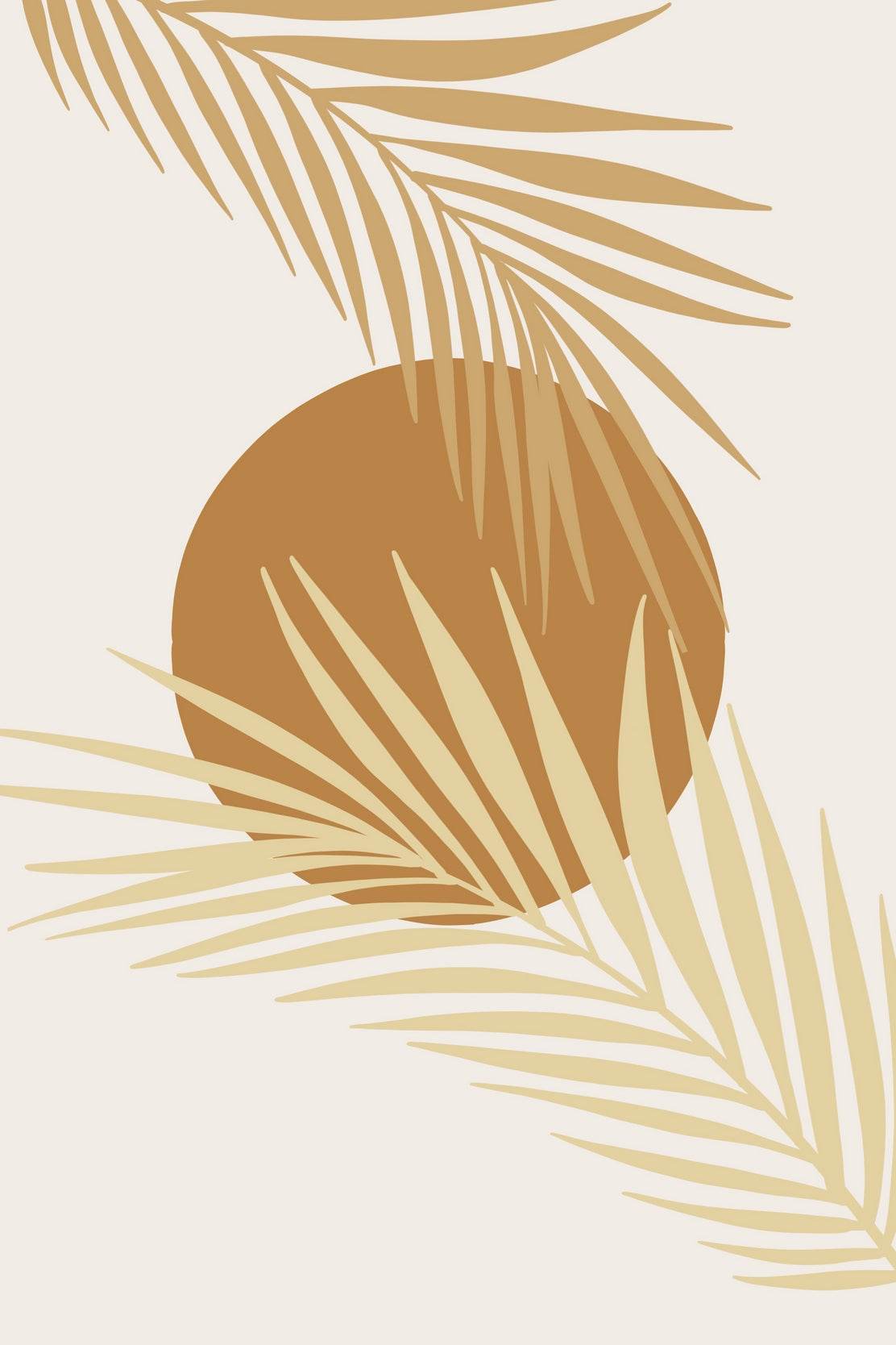 Palm Leaves in Shades of Brown and Beige ArtWork - beink online art store