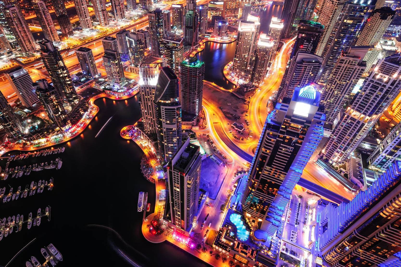 Skyward Towers at Night Wall Art - beink online art store