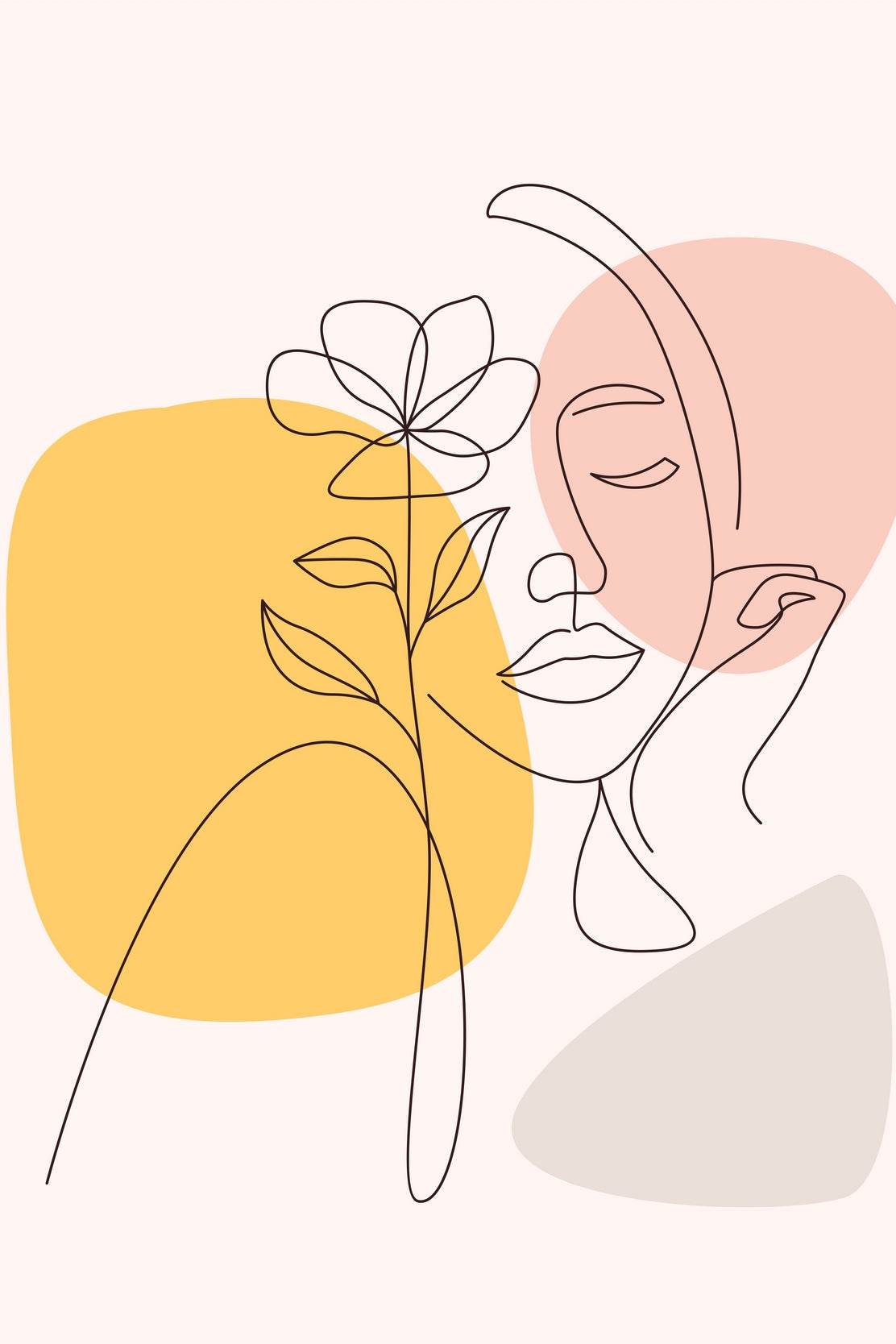 Half Face With Flowers Wall Art - beink online art store