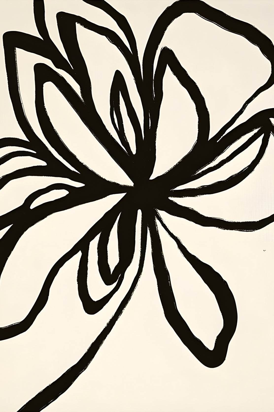 Abstract Black Floral Modern Wall Art - beink online art store
