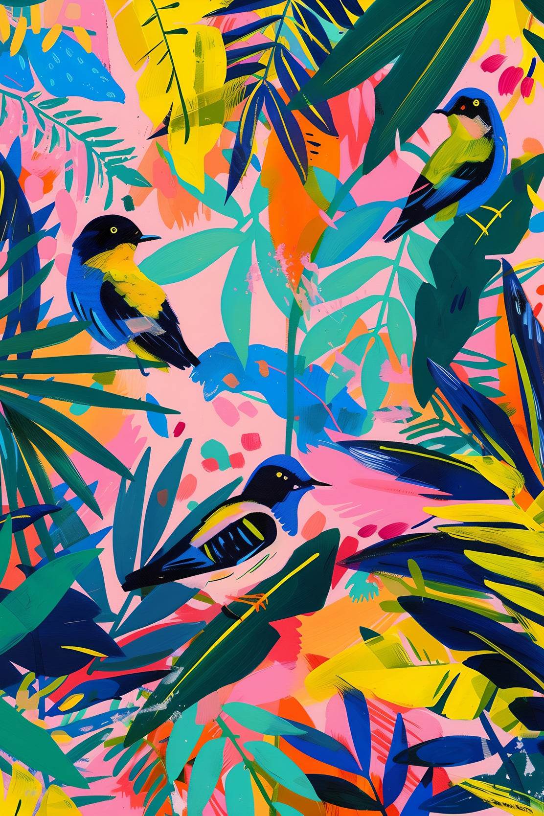Tropical Vibrant Aviary Wall Art - beink online art store