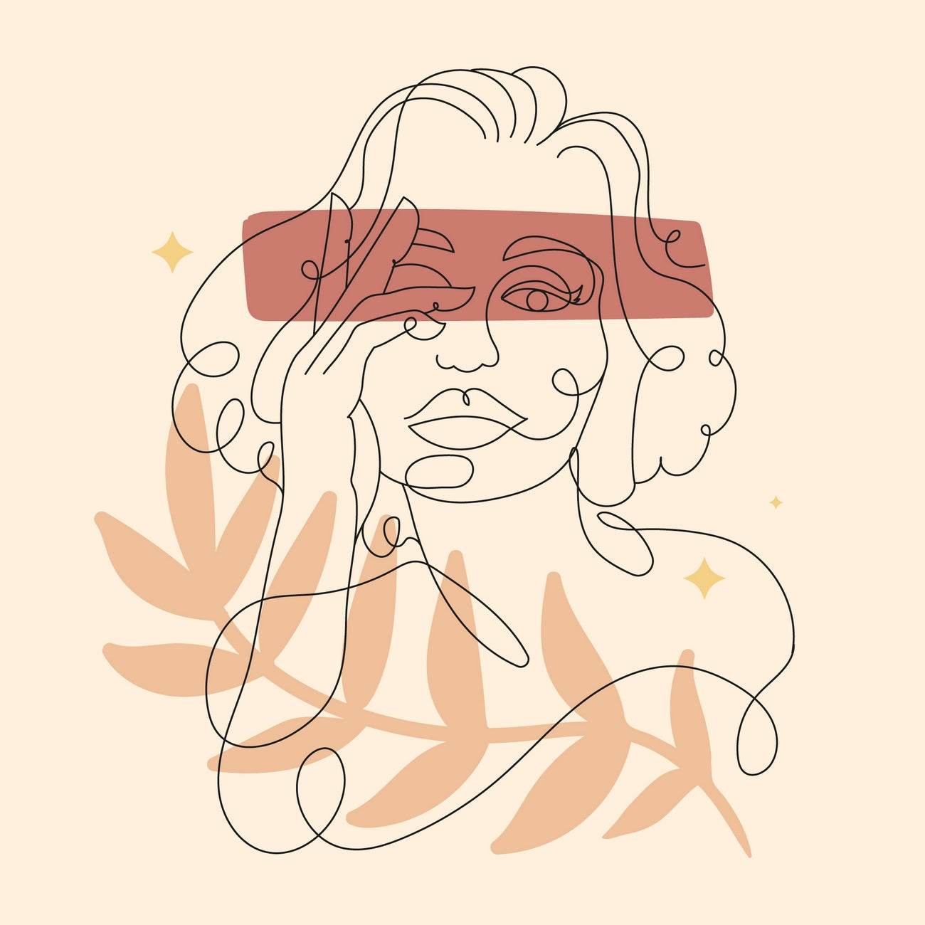 Woman And Flower With Minimal Line Wall Art - beink online art store