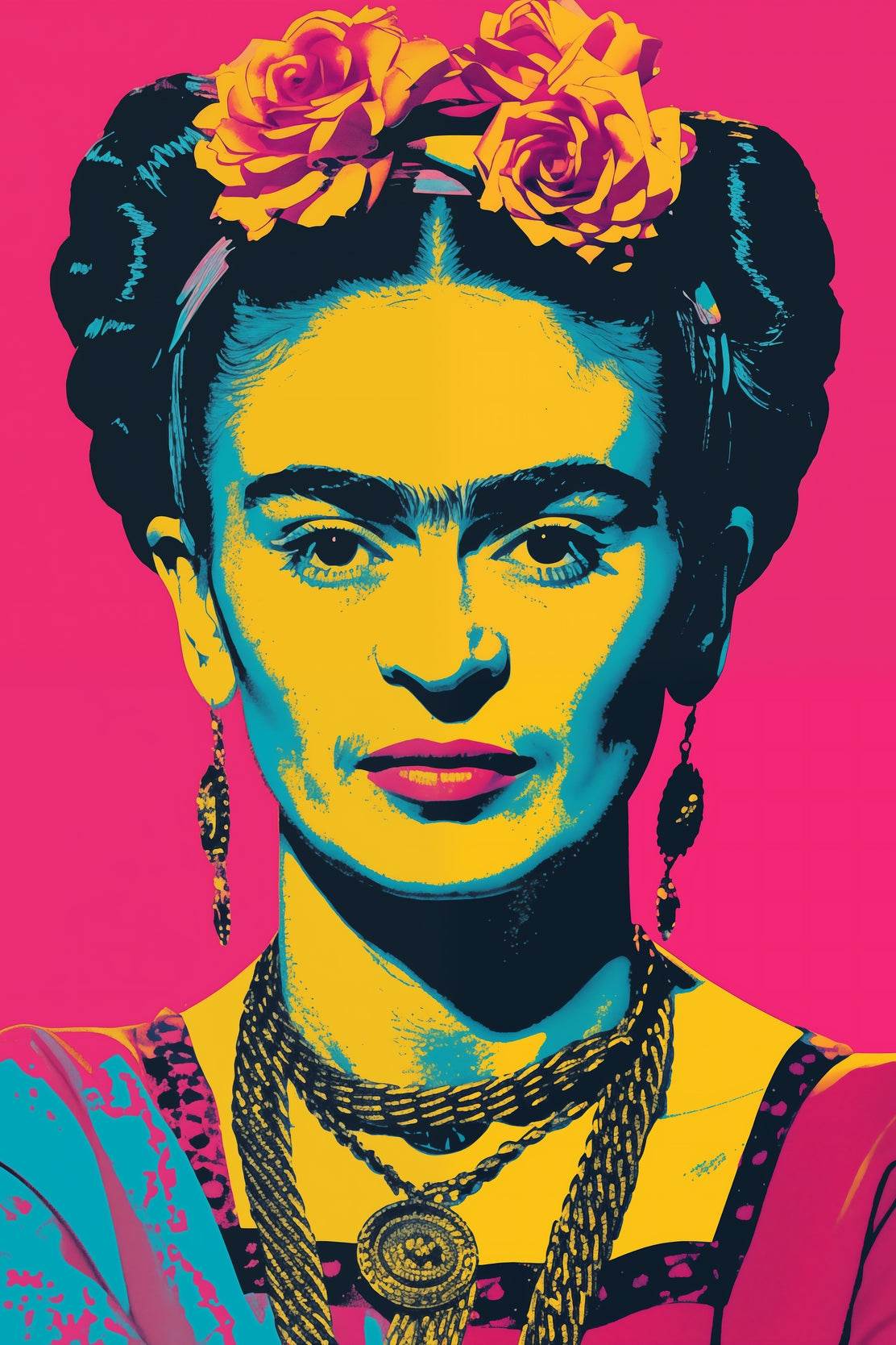 Frida Kahlo Pink Pop Art Wall Art - beink online art store