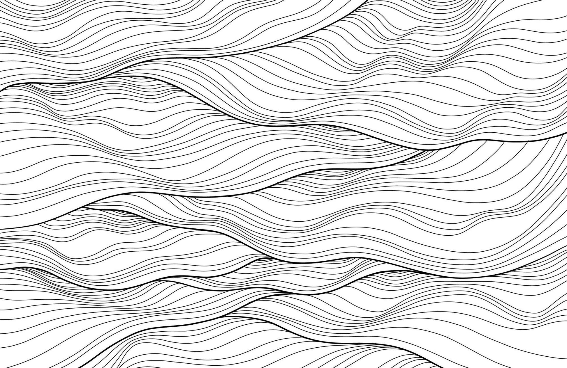 Black Thread Waves Abstract Wall Art - beink online art store