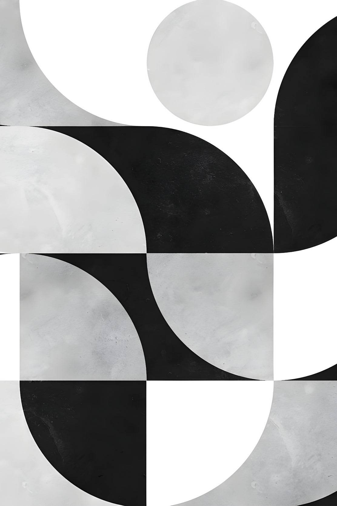 Black and White Geometric Shapes Wall Art - beink online art store
