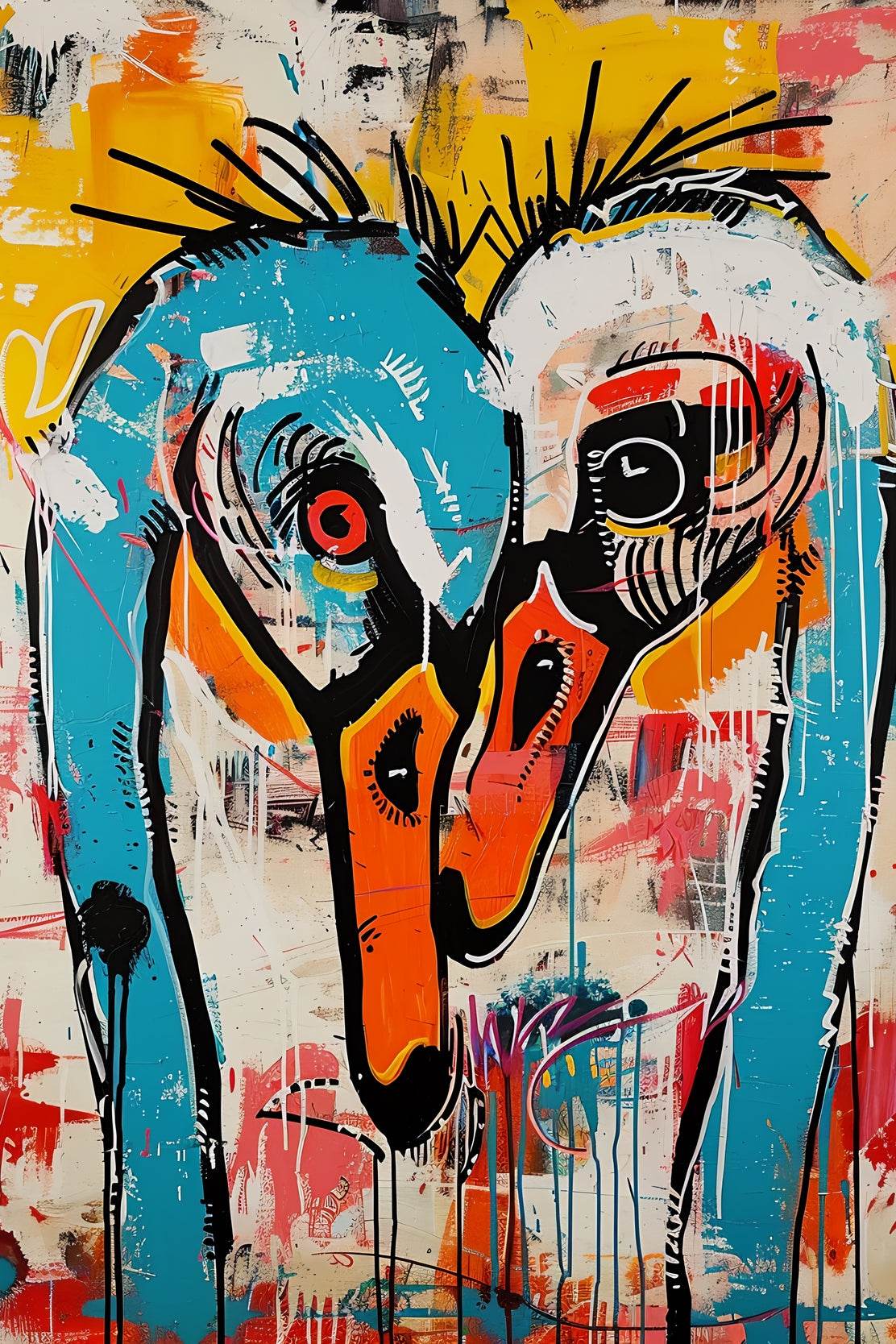 Color Painting of Pair of Swan - beink online art store