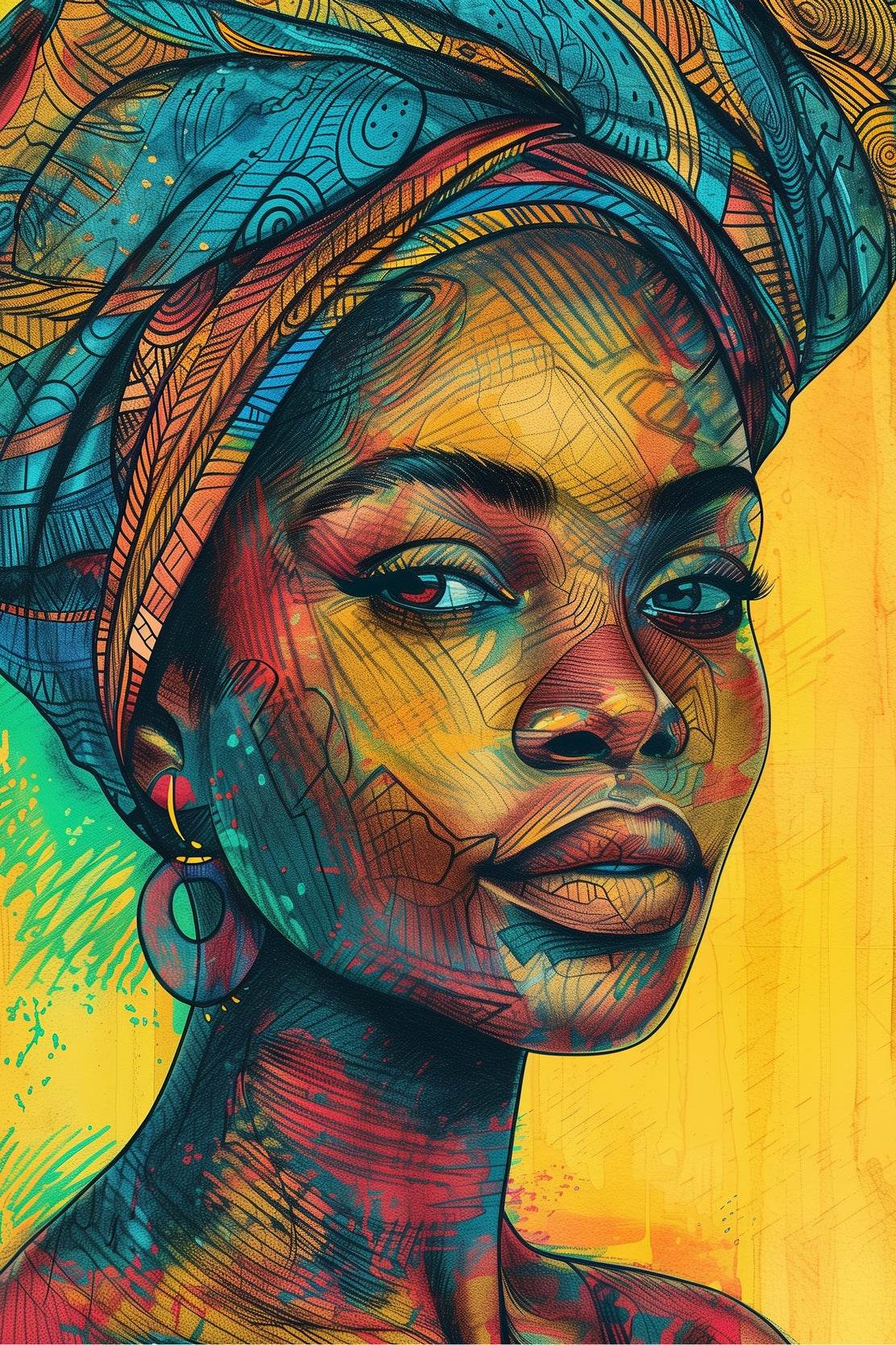 African Woman Canvas Wall Art - beink online art store