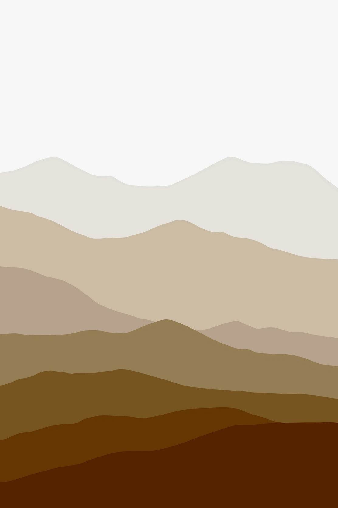 Layered Landscape of Mountains in Shades of Brown ArtWork - beink online art store