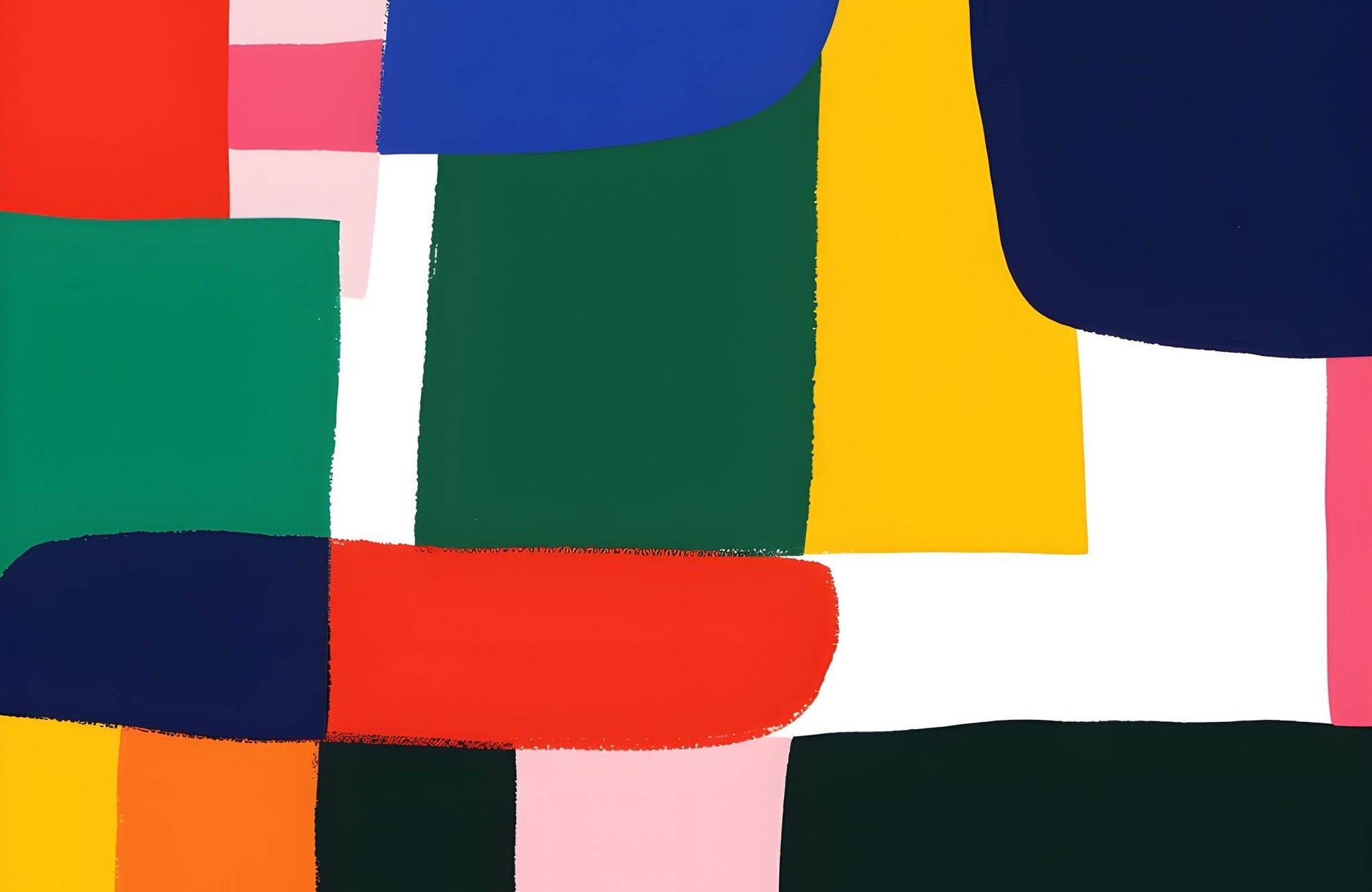 Watercolor Colorful Painted Great Abstract Shapes - beink online art store