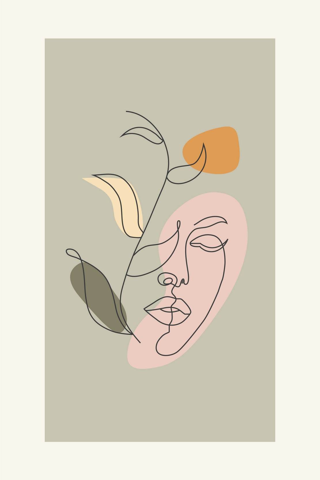 Flower Design With Face Wall Art - beink online art store